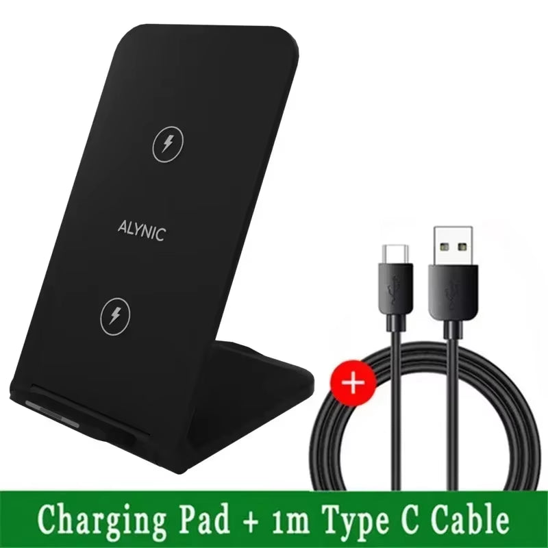 Foldable Fast Charging Station Wireless Charger Desktop Stand for Iphone 11 12 13 14 15 16 X Pro Max Samsung S24 S23 S22 Xiaomi
