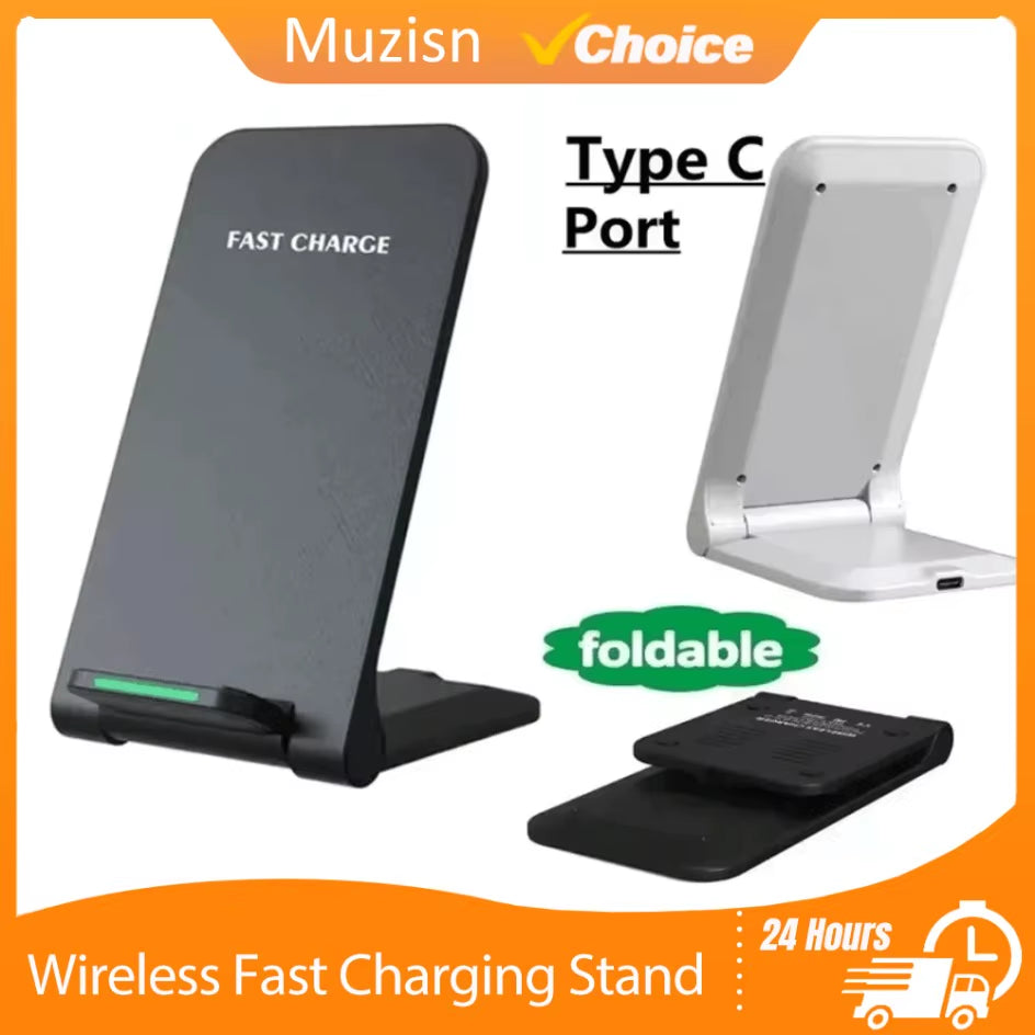 Foldable Fast Charging Station Wireless Charger Desktop Stand for Iphone 11 12 13 14 15 16 X Pro Max Samsung S24 S23 S22 Xiaomi